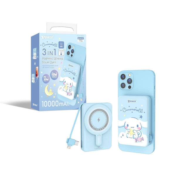 【門市發售】Xpower 玉桂狗 Cinnamoroll 10000mAh  3合1磁吸 外置充電器-M10C（只限香港發售，不設平郵）