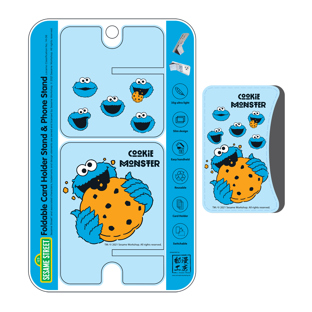 Sesame Street Cookie Monster Magsafe Card Holder & Phone Stand (SS85cc)